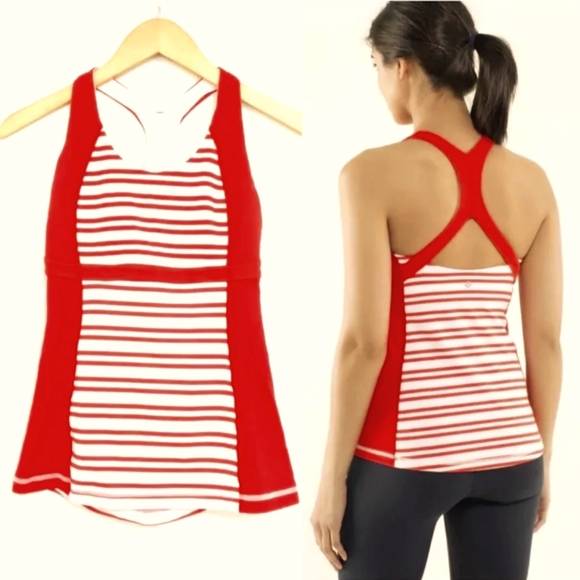 Lululemon Run Fast Track Red and White Size 12 - Picture 1 of 1